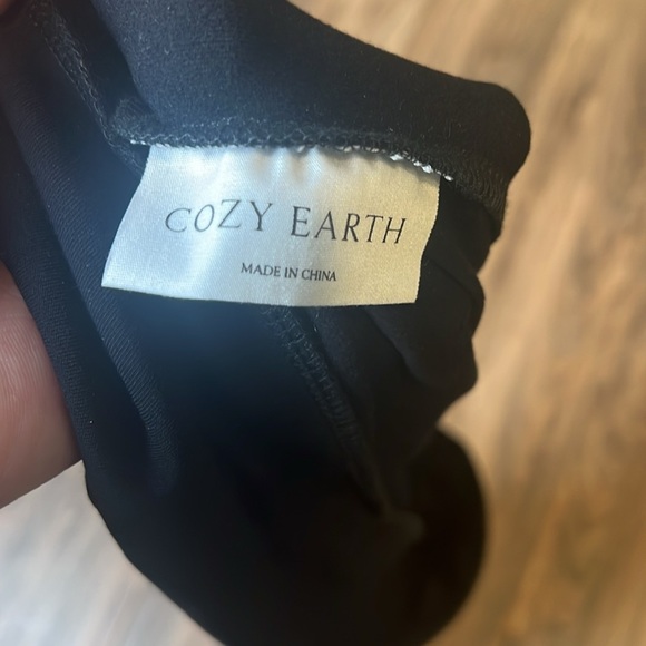 Cozy Earth Bamboo Blend Hoodie Sweatshirt Black Large Sustainable Loungewear - Picture 8 of 10